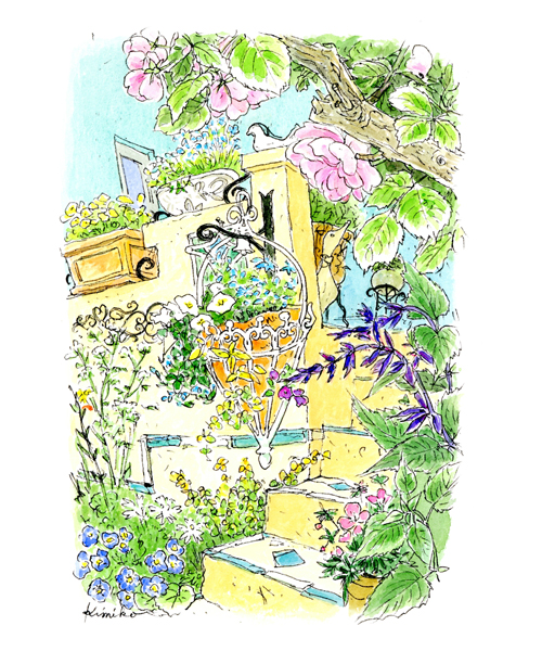 172 繍花の庭　バラの階段